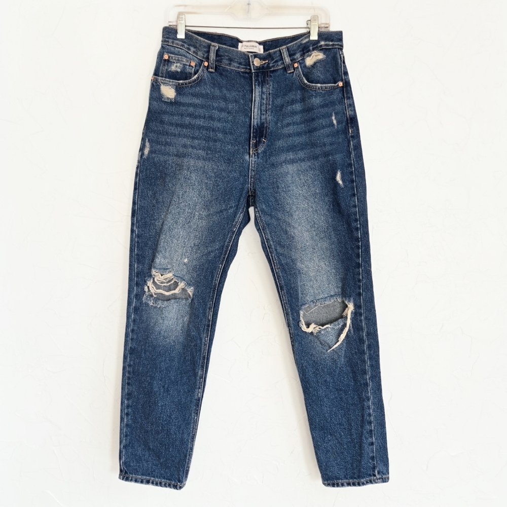 Pull & Bear Distressed Mom Jeans
